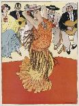 Female Dancer Accompanied by Guitars and Singers Who Also Keep the Rhythm by Clapping-Torne Esquius-Mounted Art Print