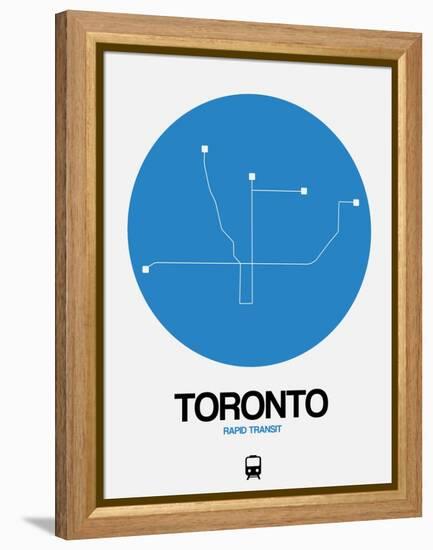 Toronto Blue Subway Map-NaxArt-Framed Stretched Canvas
