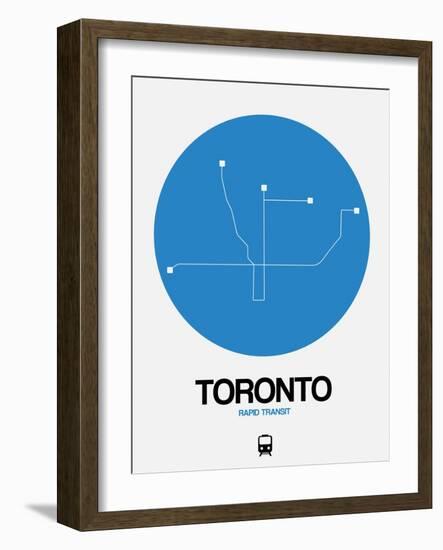 Toronto Blue Subway Map-NaxArt-Framed Art Print