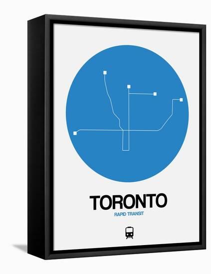 Toronto Blue Subway Map-NaxArt-Framed Stretched Canvas