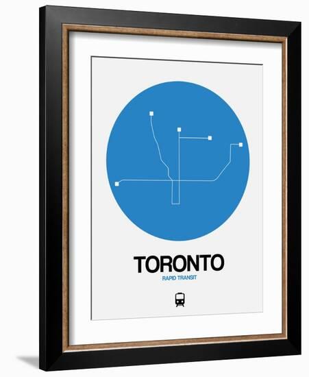 Toronto Blue Subway Map-NaxArt-Framed Art Print