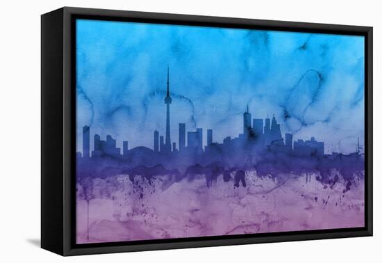 Toronto Canada Skyline-Michael Tompsett-Framed Stretched Canvas