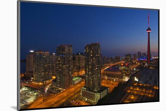 Toronto. City at Dusk with Cn Tower-Mike Grandmaison-Mounted Photographic Print