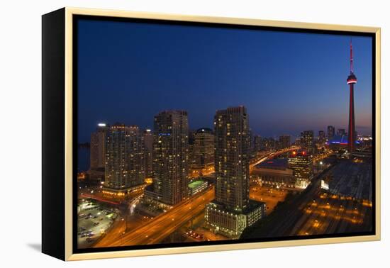 Toronto. City at Dusk with Cn Tower-Mike Grandmaison-Framed Premier Image Canvas