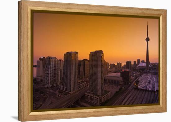 Toronto. City at Dusk with Cn Tower-Mike Grandmaison-Framed Premier Image Canvas