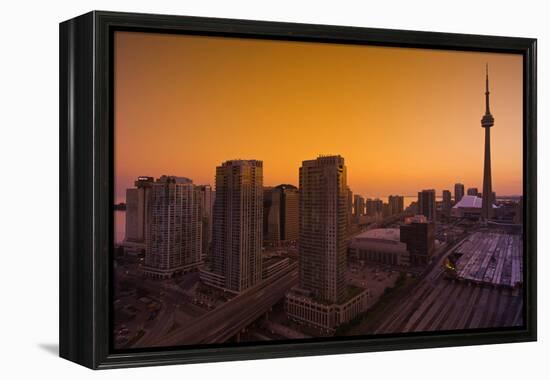 Toronto. City at Dusk with Cn Tower-Mike Grandmaison-Framed Premier Image Canvas