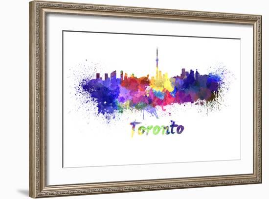 Toronto Skyline in Watercolor-paulrommer-Framed Art Print