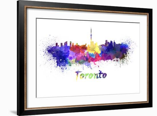 Toronto Skyline in Watercolor-paulrommer-Framed Art Print