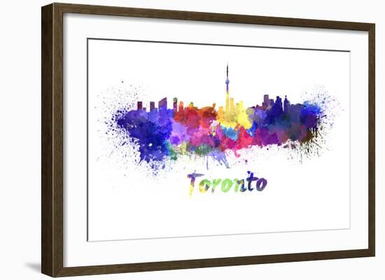 Toronto Skyline in Watercolor-paulrommer-Framed Art Print