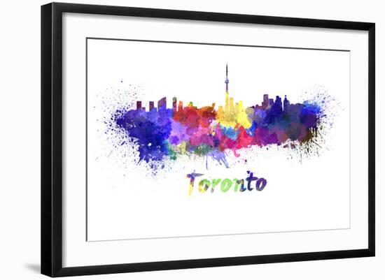 Toronto Skyline in Watercolor-paulrommer-Framed Art Print