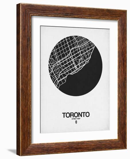 Toronto Street Map Black on White-NaxArt-Framed Art Print