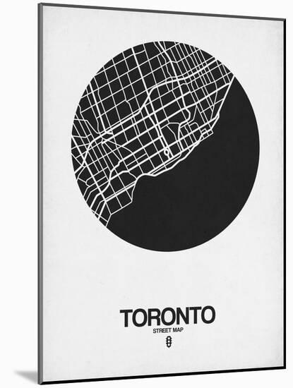 Toronto Street Map Black on White-NaxArt-Mounted Art Print