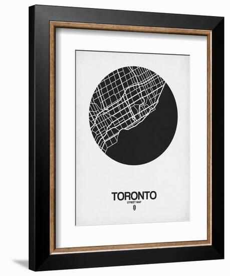 Toronto Street Map Black on White-NaxArt-Framed Art Print