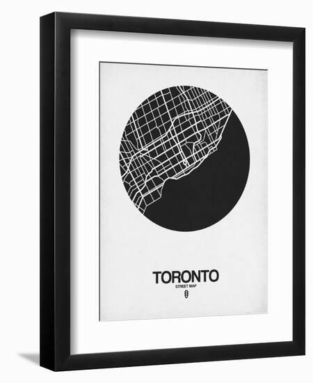 Toronto Street Map Black on White-NaxArt-Framed Art Print