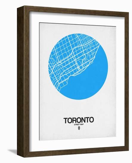 Toronto Street Map Blue-NaxArt-Framed Art Print