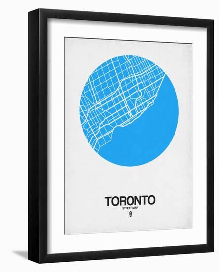 Toronto Street Map Blue-NaxArt-Framed Art Print