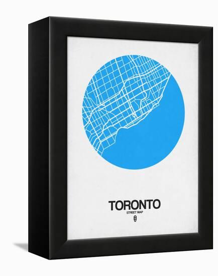 Toronto Street Map Blue-NaxArt-Framed Stretched Canvas
