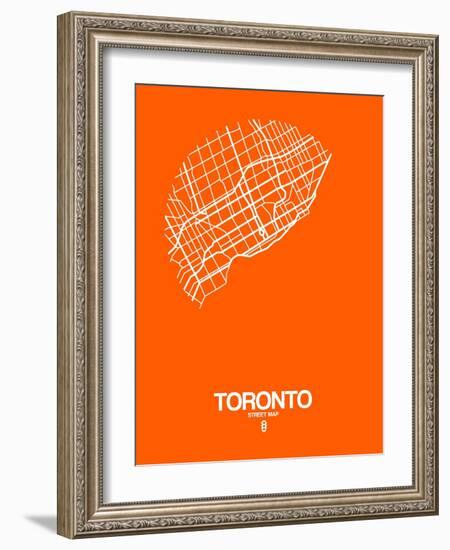 Toronto Street Map Orange-NaxArt-Framed Art Print