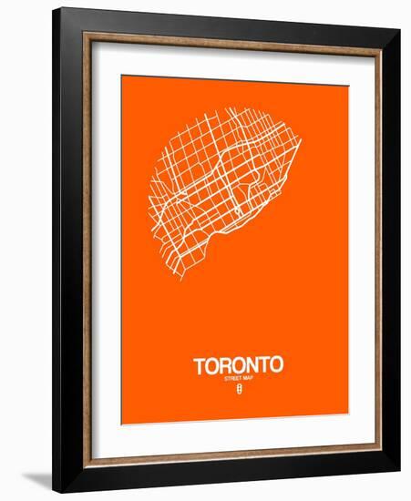 Toronto Street Map Orange-NaxArt-Framed Art Print