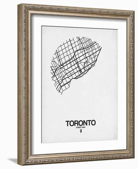 Toronto Street Map White-NaxArt-Framed Art Print