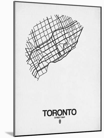 Toronto Street Map White-NaxArt-Mounted Art Print