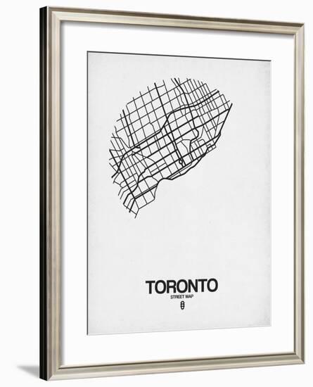 Toronto Street Map White-NaxArt-Framed Art Print