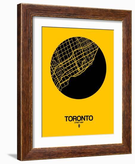 Toronto Street Map Yellow-NaxArt-Framed Art Print