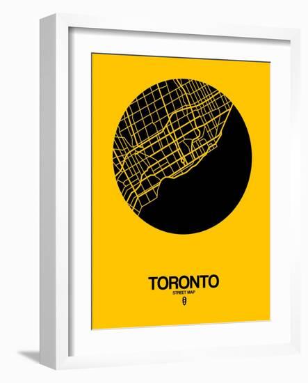 Toronto Street Map Yellow-NaxArt-Framed Art Print