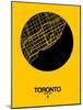 Toronto Street Map Yellow-NaxArt-Mounted Art Print