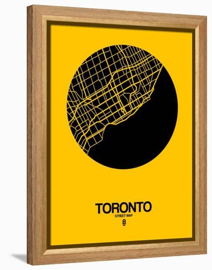 Toronto Street Map Yellow-NaxArt-Framed Stretched Canvas