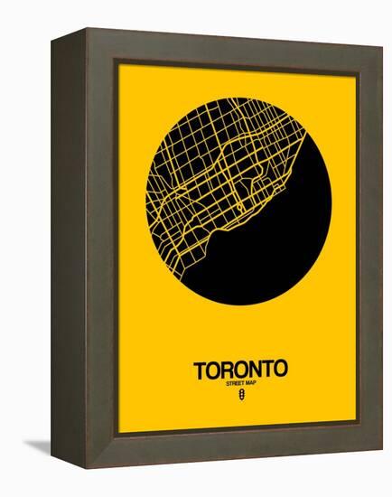 Toronto Street Map Yellow-NaxArt-Framed Stretched Canvas