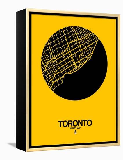 Toronto Street Map Yellow-NaxArt-Framed Stretched Canvas