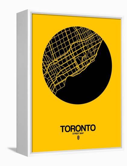 Toronto Street Map Yellow-NaxArt-Framed Stretched Canvas