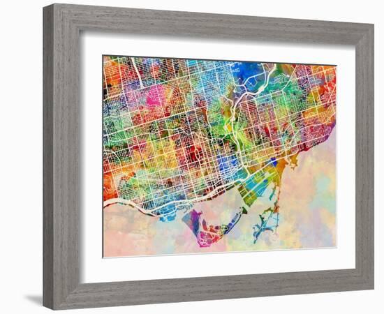 Toronto Street Map-Tompsett Michael-Framed Art Print