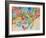 Toronto Street Map-Tompsett Michael-Framed Art Print