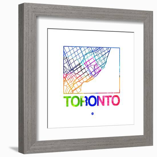 Toronto Watercolor Street Map-NaxArt-Framed Art Print