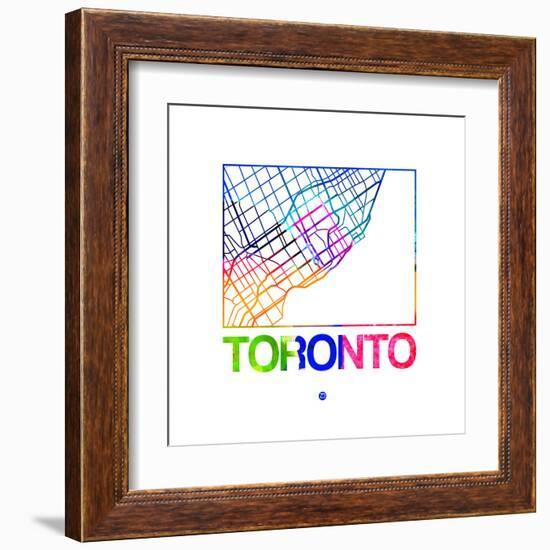 Toronto Watercolor Street Map-NaxArt-Framed Art Print