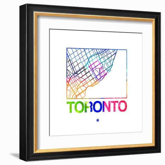 Toronto Watercolor Street Map-NaxArt-Framed Art Print