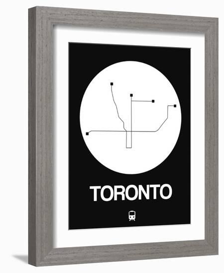 Toronto White Subway Map-NaxArt-Framed Art Print