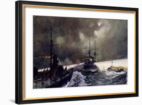 Torpedo Boats in Action at the Naval Manoeuvres-Charles Edward Dixon-Framed Giclee Print