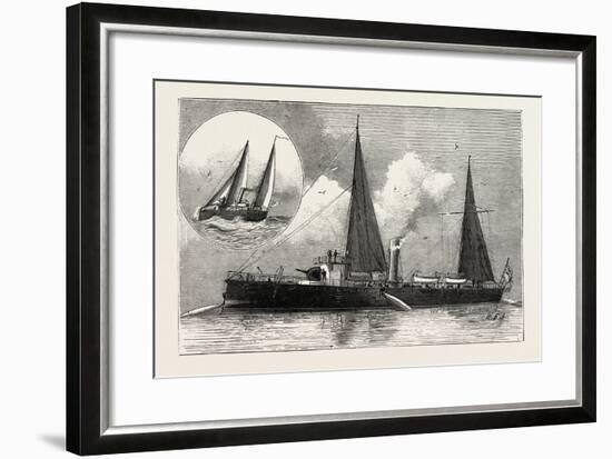 Torpedo Gun Boat, the Rattlesnake Launching Torpedoes, 1888-null-Framed Giclee Print