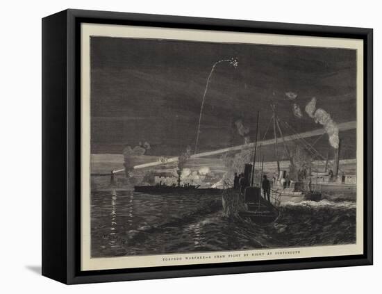 Torpedo Warfare, a Sham Fight by Night at Portsmouth-William Lionel Wyllie-Framed Premier Image Canvas