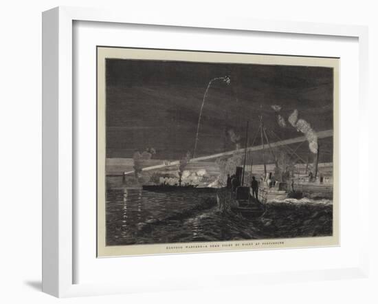 Torpedo Warfare, a Sham Fight by Night at Portsmouth-William Lionel Wyllie-Framed Giclee Print