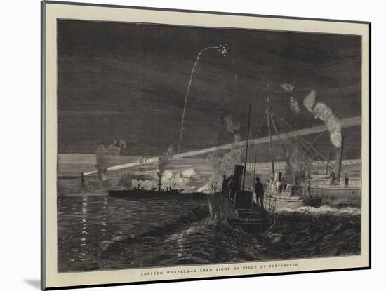 Torpedo Warfare, a Sham Fight by Night at Portsmouth-William Lionel Wyllie-Mounted Giclee Print