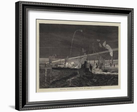 Torpedo Warfare, a Sham Fight by Night at Portsmouth-William Lionel Wyllie-Framed Giclee Print