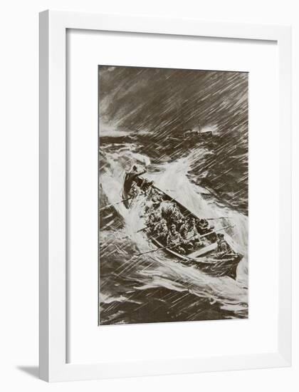 Torpedoed Collier's Crew Left to Drown-null-Framed Giclee Print