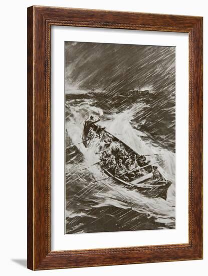 Torpedoed Collier's Crew Left to Drown-null-Framed Giclee Print