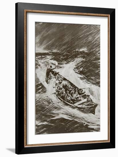 Torpedoed Collier's Crew Left to Drown-null-Framed Giclee Print