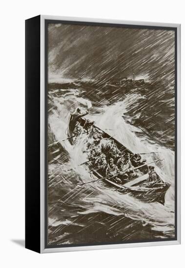 Torpedoed Collier's Crew Left to Drown-null-Framed Premier Image Canvas