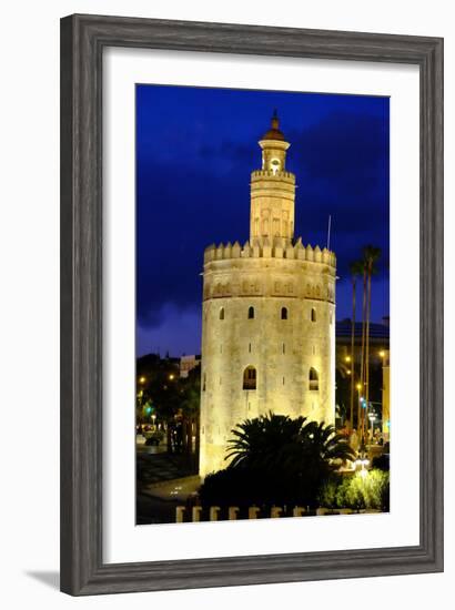 Torre Del Oro (Gold Tower), Museo Naval, Seville, Andalucia, Spain-Carlo Morucchio-Framed Photographic Print